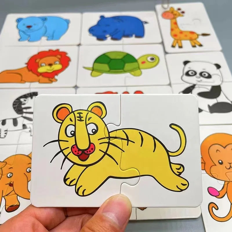 32 Uds. Tarjeta de iluminación rompecabezas a juego educación temprana patrón de dibujos animados juguetes cognitivos para niños y niñas