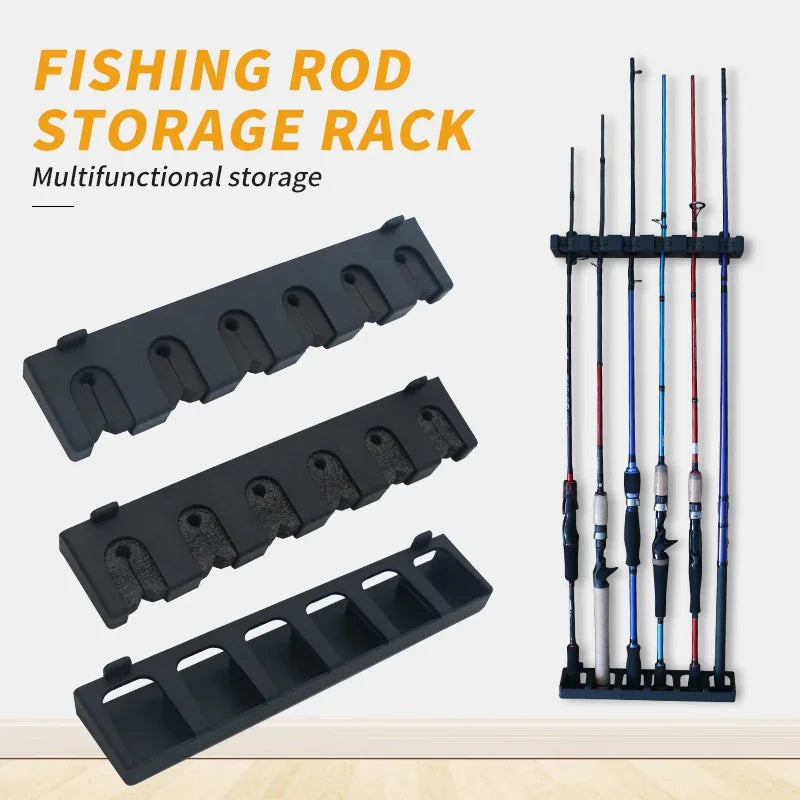 Estante de Almacenamiento para Cañas de Pescar 🎣 | Soporte Montado en la Pared
