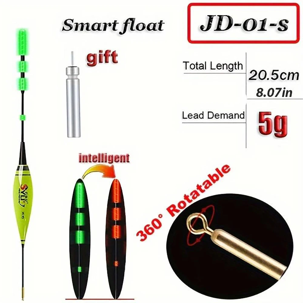 Flotador electrónico inteligente para pesca, Sensor de gravedad Led 2g 5g 7g 10g, gran flotabilidad, 2024 Pose Bobbers con batería CR425, barra luminosa