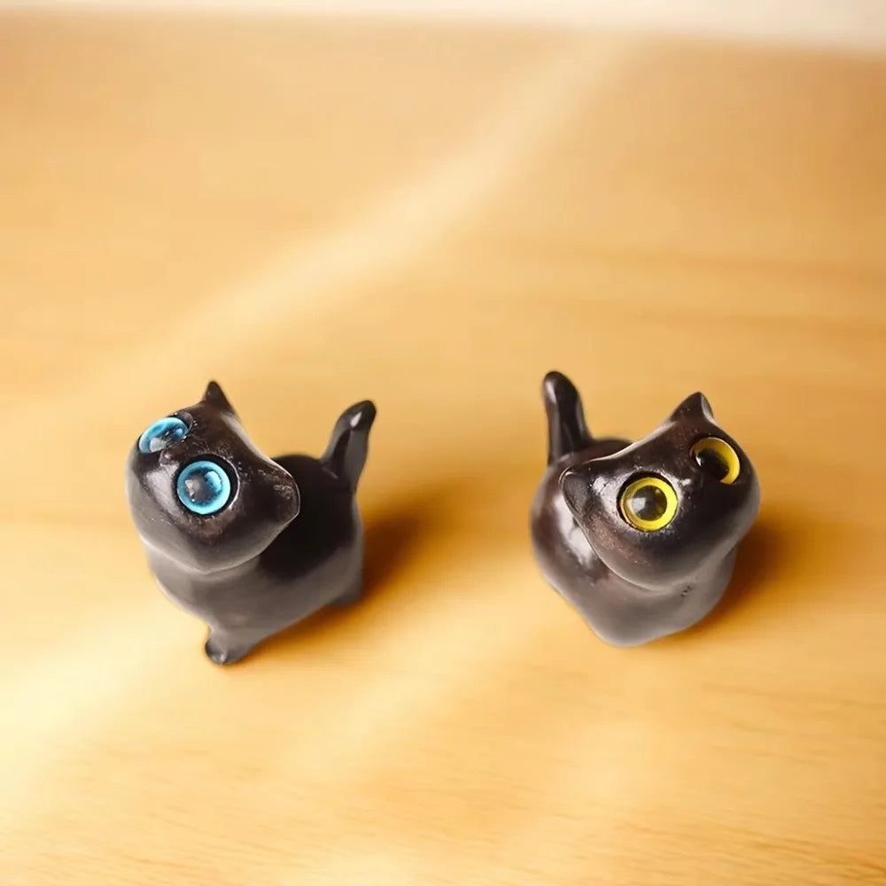 Estatuilla de gatito de madera con encanto, decoración de gato hecha a mano para el hogar, Idea de regalo perfecta, accesorios para gato