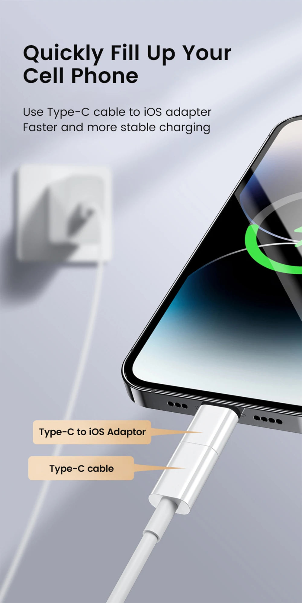Adaptador USB C a Lightning carga rápida tipo C macho a IOS hembra convertidor transferencia de datos para Iphone15 Xiaomi adaptador USB C