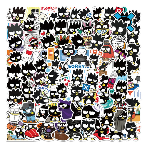 100 Uds. Pegatinas bonitas de pingüino Badtz-maru de dibujos animados Kawaii botella de agua portátil monopatín equipaje pegatinas impermeables