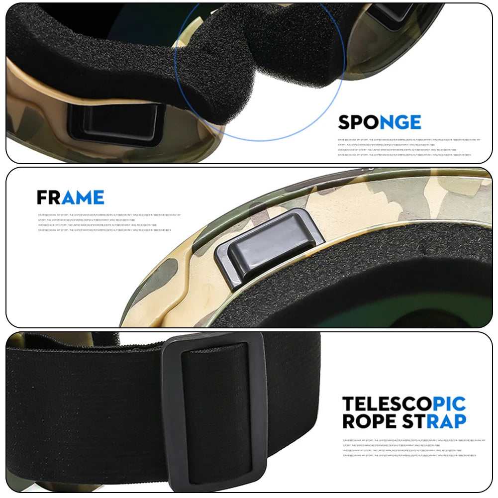Gafas de esquí de montura grande con lentes coloridas, lentes anticolisión y antideslumbrantes, para deportes al aire libre, nieve, Snowboard, snowboard, esquí