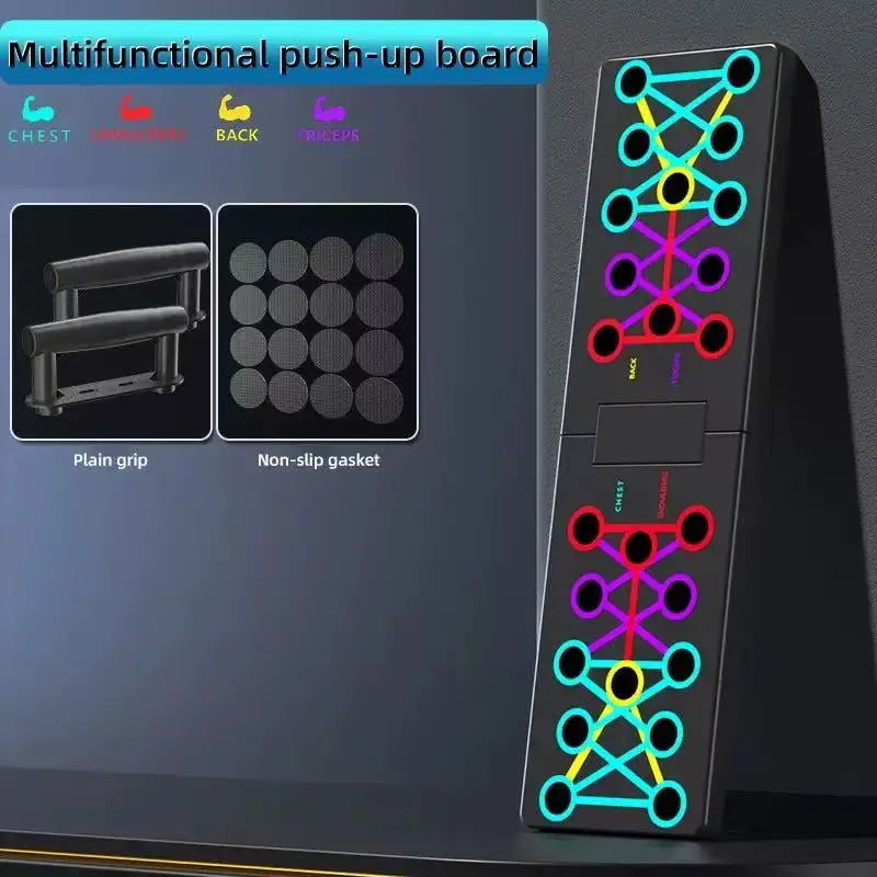 Juego de tablero de realce multifuncional portátil con asas, equipo de Fitness plegable para entrenamiento de pecho, Abdomen, brazos y espalda
