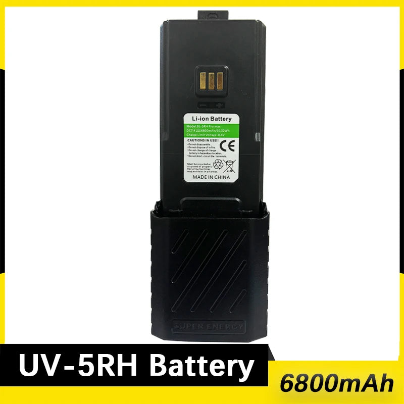 Baofeng UV-5RH Walklie Talkie batería 2500/3800/6800mah tipo C cargador USB UV-5G Plus UV-5RM GM-5RH AR-5RM baterías recargables