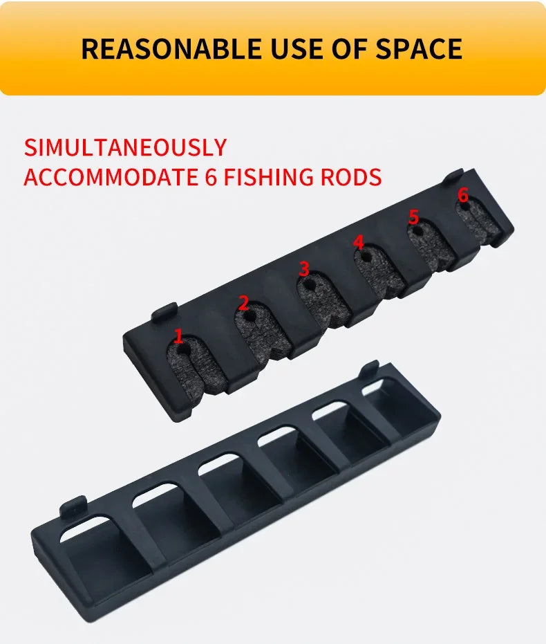 Estante de Almacenamiento para Cañas de Pescar 🎣 | Soporte Montado en la Pared