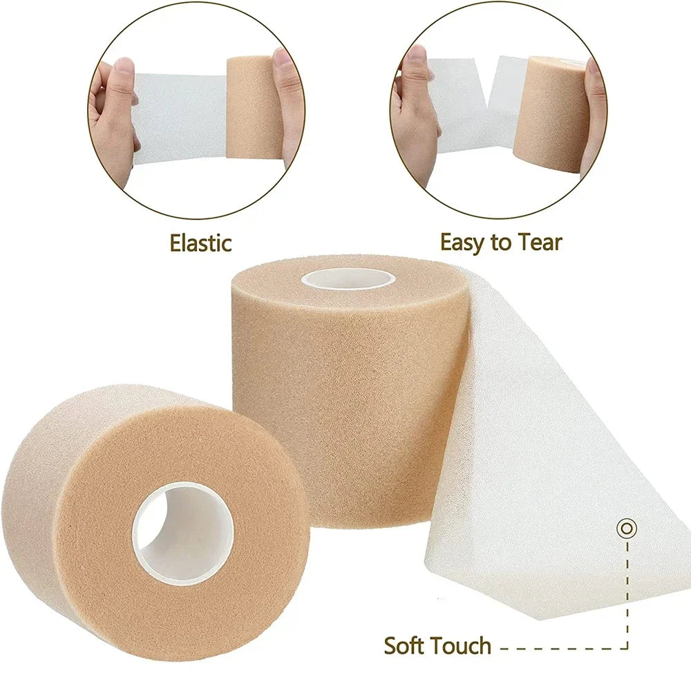4 Rollos Cinta Atlética Preenvoltura OK TAPE – Vendaje Deportivo de Espuma 🏋️♂️