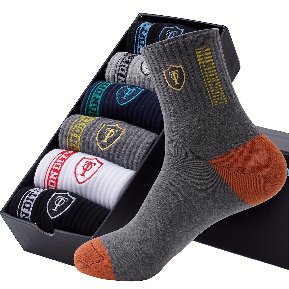 6 Pairs LIJIE Men's Breathable Crew Socks – Comodidad y Estilo Todo el Día 🧦✨