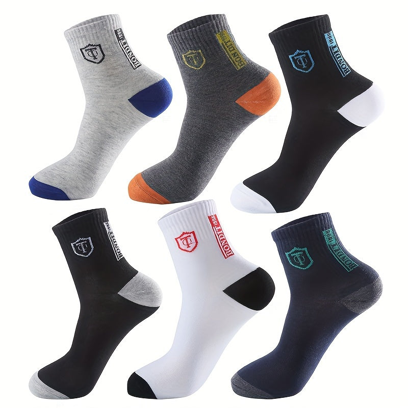 6 Pairs LIJIE Men's Breathable Crew Socks – Comodidad y Estilo Todo el Día 🧦✨